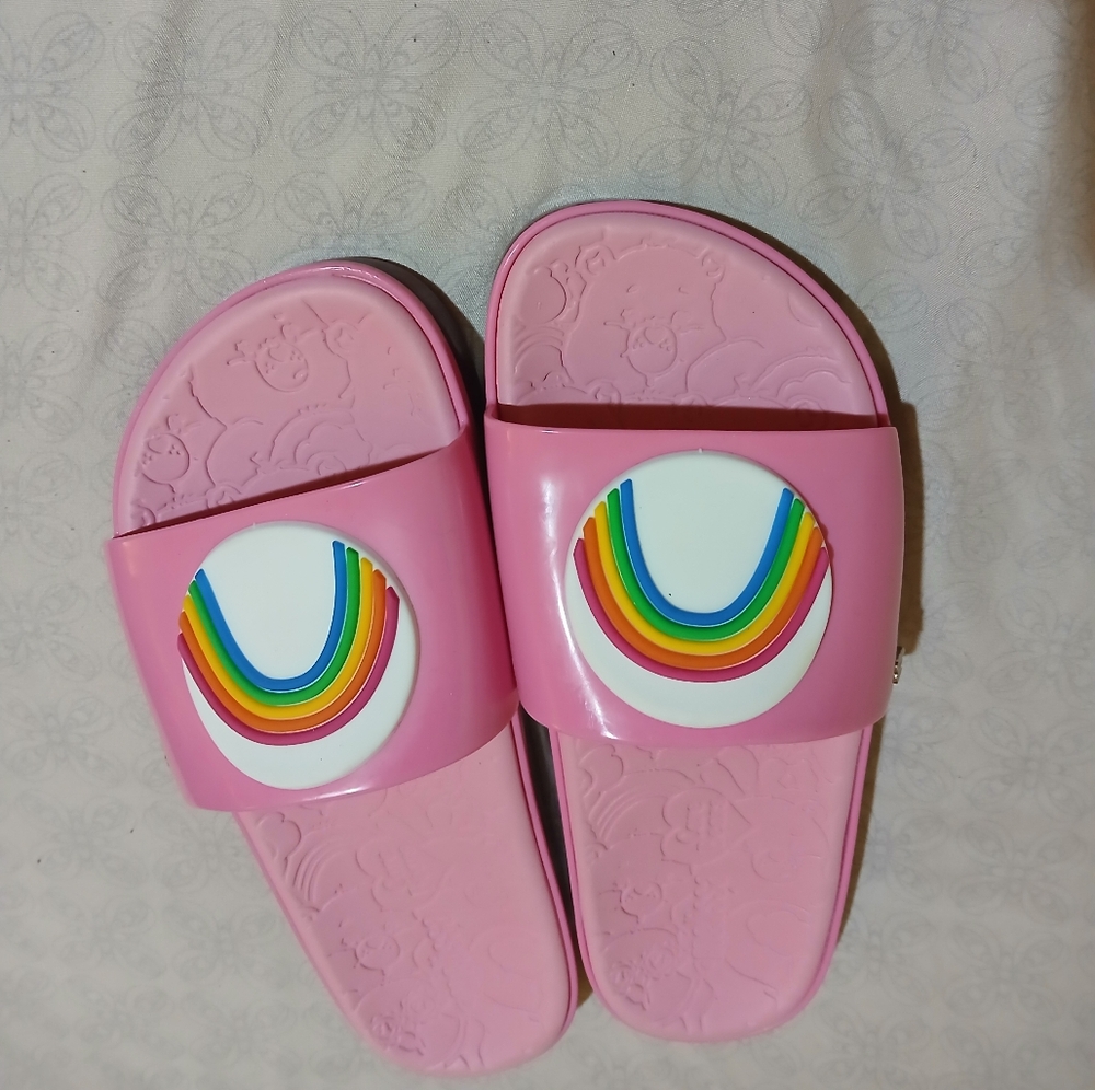 MELISSA Pink Care Bears Beach Slide Sandals